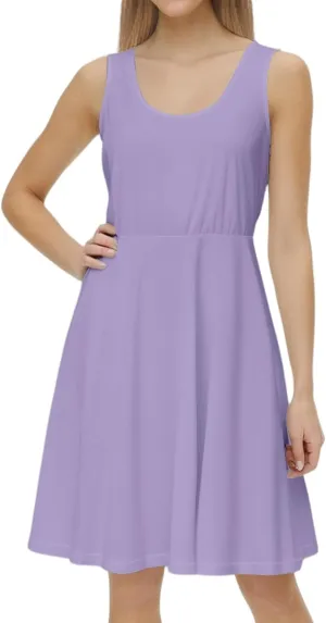 XOWRTE Women's 2025 Summer Sleeveless Sundress Casual Spring Beach Vacation Crewneck Shift Swing Tank Dress Solid Mini Dress