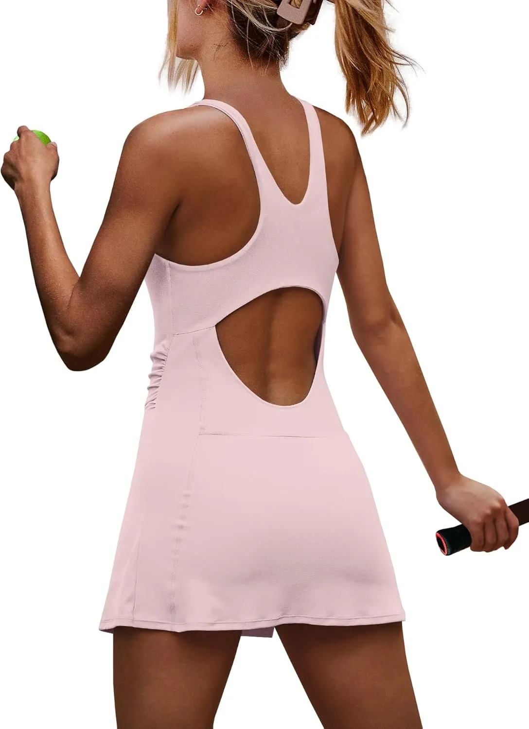 Yanekop Womens Tennis Dress with Built in Shorts Golf Dress Athletic Outfits Active Dresses Workout Dress Yoga