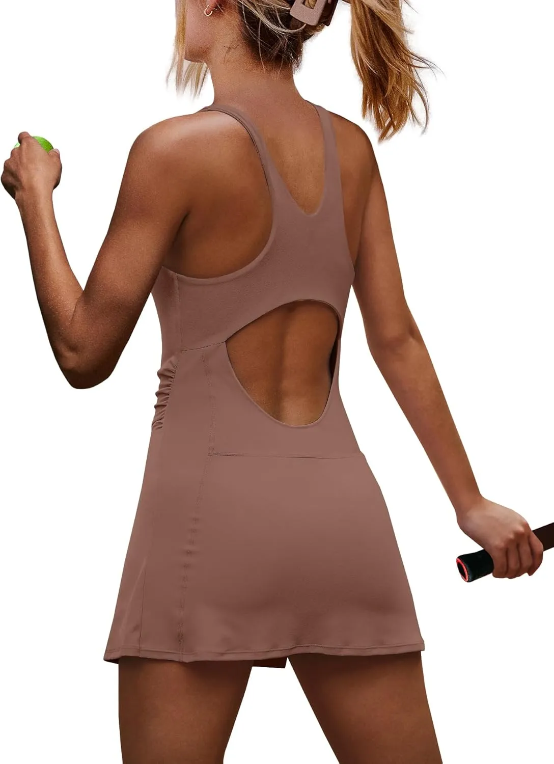 Yanekop Womens Tennis Dress with Built in Shorts Golf Dress Athletic Outfits Active Dresses Workout Dress Yoga